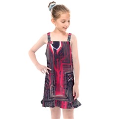 Stranger Things Fantasy Dark  Red Kids  Overall Dress by Amaryn4rt