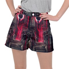 Stranger Things Fantasy Dark  Red Ripstop Shorts by Amaryn4rt