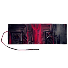 Stranger Things Fantasy Dark  Red Roll Up Canvas Pencil Holder (m) by Amaryn4rt