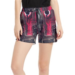 Stranger Things Fantasy Dark  Red Women s Runner Shorts by Amaryn4rt