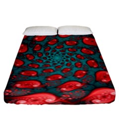 Fractal Red Spiral Abstract Art Fitted Sheet (king Size) by Amaryn4rt