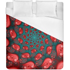 Fractal Red Spiral Abstract Art Duvet Cover (california King Size) by Amaryn4rt