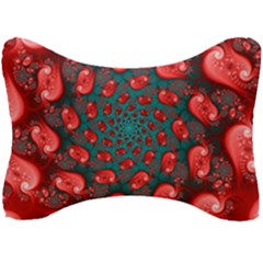 Fractal Red Spiral Abstract Art Seat Head Rest Cushion by Amaryn4rt