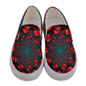 Fractal Red Spiral Abstract Art Women s Canvas Slip Ons View1