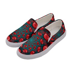 Fractal Red Spiral Abstract Art Women s Canvas Slip Ons by Amaryn4rt