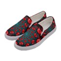 Fractal Red Spiral Abstract Art Women s Canvas Slip Ons View2