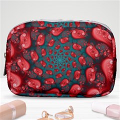 Fractal Red Spiral Abstract Art Make Up Pouch (small) by Amaryn4rt