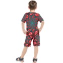 Fractal Red Spiral Abstract Art Kids  Tee and Shorts Set View2