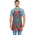 Fractal Red Spiral Abstract Art Kitchen Apron View1