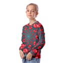 Fractal Red Spiral Abstract Art Kids  Long Sleeve Tee with Frill  View2