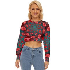 Fractal Red Spiral Abstract Art Lightweight Long Sleeve Sweatshirt