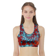 Fractal Pattern Background Sports Bra With Border by Amaryn4rt