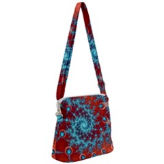 Fractal Pattern Background Zipper Messenger Bag by Amaryn4rt