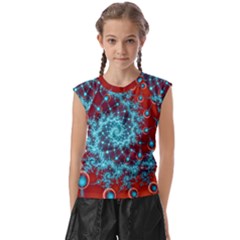 Fractal Pattern Background Kids  Raglan Cap Sleeve Tee by Amaryn4rt