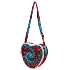 Fractal Pattern Background Heart Shoulder Bag by Amaryn4rt