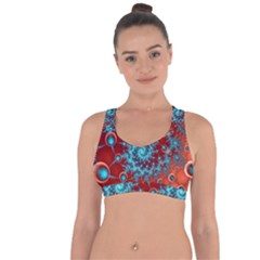 Fractal Pattern Background Cross String Back Sports Bra by Amaryn4rt