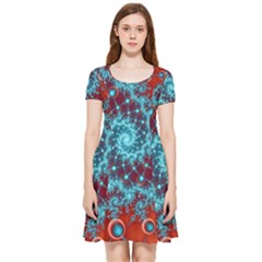 Fractal Pattern Background Inside Out Cap Sleeve Dress by Amaryn4rt