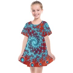 Fractal Pattern Background Kids  Smock Dress by Amaryn4rt