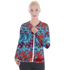 Fractal Pattern Background Casual Zip Up Jacket by Amaryn4rt