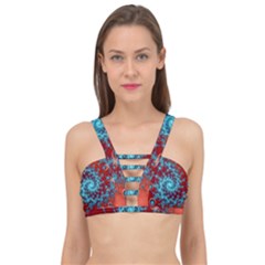 Fractal Pattern Background Cage Up Bikini Top by Amaryn4rt