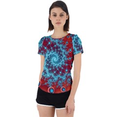 Fractal Pattern Background Back Cut Out Sport Tee by Amaryn4rt