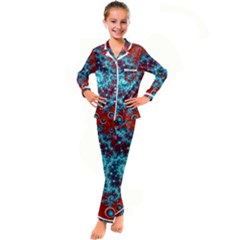 Fractal Pattern Background Kid s Satin Long Sleeve Pajamas Set by Amaryn4rt