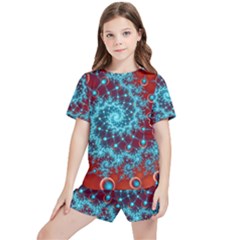 Fractal Pattern Background Kids  Tee And Sports Shorts Set by Amaryn4rt