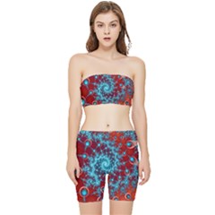 Fractal Pattern Background Stretch Shorts And Tube Top Set by Amaryn4rt