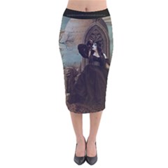 Demon - Velvet Midi Pencil Skirt by CreatureFeature