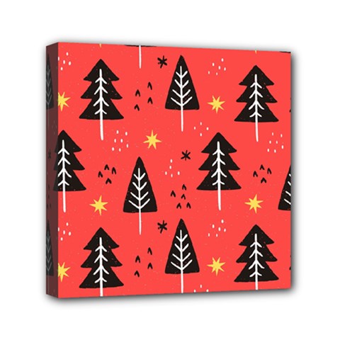 Christmas Christmas Tree Pattern Mini Canvas 6  X 6  (stretched) by Amaryn4rt