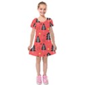 Christmas Christmas Tree Pattern Kids  Short Sleeve Velvet Dress View1