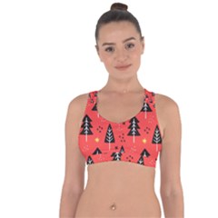 Christmas Christmas Tree Pattern Cross String Back Sports Bra by Amaryn4rt