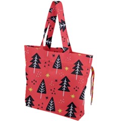 Christmas Christmas Tree Pattern Drawstring Tote Bag by Amaryn4rt