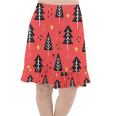 Christmas Christmas Tree Pattern Fishtail Chiffon Skirt by Amaryn4rt