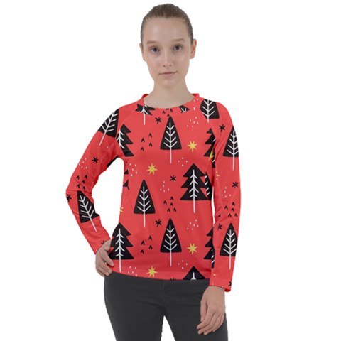 Christmas Christmas Tree Pattern Women s Long Sleeve Raglan Tee by Amaryn4rt