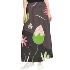 Wallpaper Floral Background Maxi Chiffon Skirt by Amaryn4rt