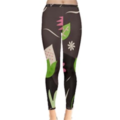 Wallpaper Floral Background Inside Out Leggings by Amaryn4rt