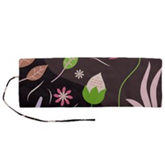 Wallpaper Floral Background Roll Up Canvas Pencil Holder (m) by Amaryn4rt