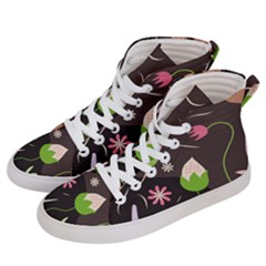 Wallpaper Floral Background Men s Hi-top Skate Sneakers by Amaryn4rt