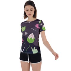 Wallpaper Floral Background Back Circle Cutout Sports Tee by Amaryn4rt