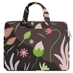 Wallpaper Floral Background Macbook Pro 16  Double Pocket Laptop Bag 