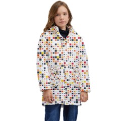 Art Pattern Design Wallpaper Kid s Hooded Longline Puffer Jacket by Amaryn4rt