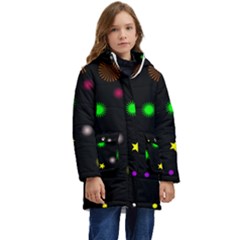 Stars Seamless Pattern Celebration Kid s Hooded Longline Puffer Jacket by Amaryn4rt