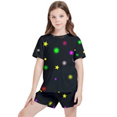 Stars Seamless Pattern Celebration Kids  Tee And Sports Shorts Set by Amaryn4rt