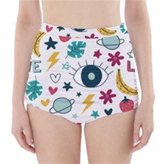 Wallpaper Background Cute Design High-waisted Bikini Bottoms by Amaryn4rt