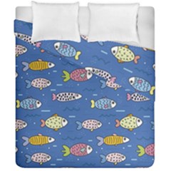 Sea Fish Blue Submarine Animals Duvet Cover Double Side (california King Size) by Amaryn4rt