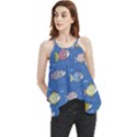 Sea Fish Blue Submarine Animals Flowy Camisole Tank Top View1