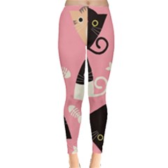 Cat Pattern Backgroundpet Leggings  by Amaryn4rt