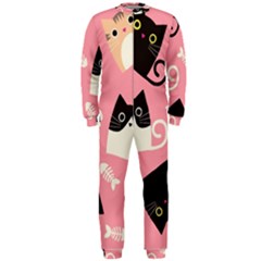 Cat Pattern Backgroundpet Onepiece Jumpsuit (men) by Amaryn4rt