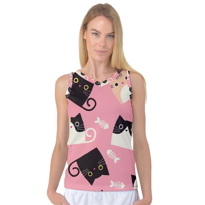 Cat Pattern Backgroundpet Women s Basketball Tank Top